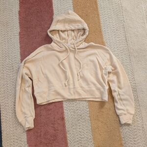 Wildfox Trenton Hoodie Beige Wheat Cropped XS
